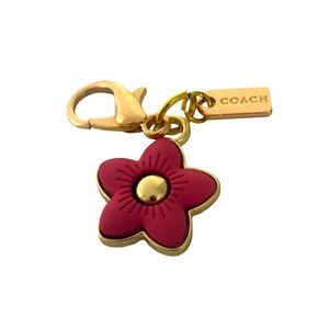Coach Pink Flower Bag Charm Zipper Pull
